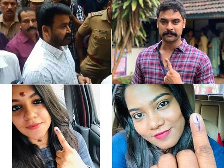 ക്യൂ നിന്ന് മോഹന്‍ലാല്‍! ടൊവിനോ, അജു, അപര്‍ണ്ണ, ധര്‍മ്മജന്‍! വോട്ട് ചെയ്യാനെത്തിയ താരങ്ങള്‍! കാണൂ!