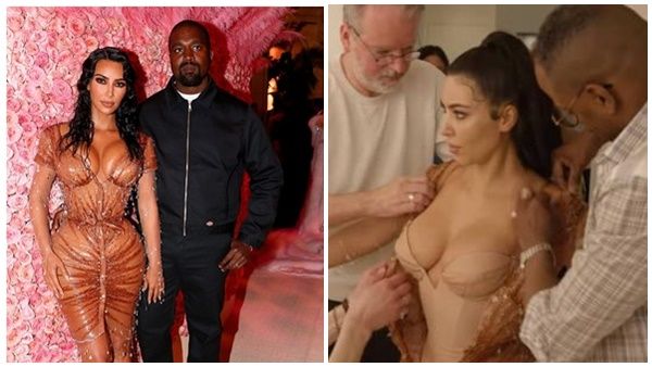 കിം കർദാഷിനെ ആ വിവാദം വസ്ത്രം ധരിപ്പിച്ചത് മൂന്ന് പേർ ചേർന്ന്! വീഡിയോ വൈറൽ