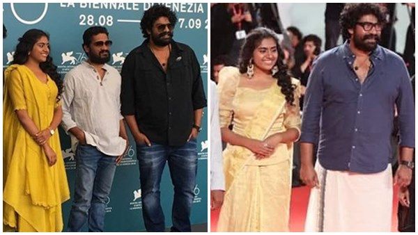 വെനീസിലും മുണ്ടുടുത്ത് ജോജു ജോര്‍ജിന്റെ മരണമാസ് എന്‍ട്രി! കേരള തനിമയില്‍ നിമിഷ സജയനും, ചിത്രം വൈറല്‍