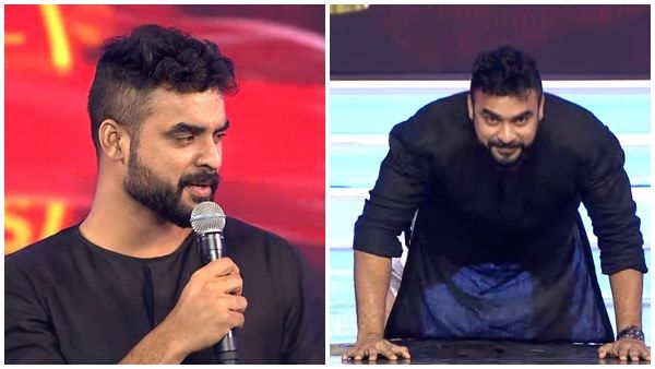 പൊതുവേദിയില്‍ പുഷ് അപ് എടുത്ത് ടൊവിനോ? അമ്പരന്ന് മോഹന്‍ലാല്‍, വീഡിയോ വൈറലാവുന്നു
