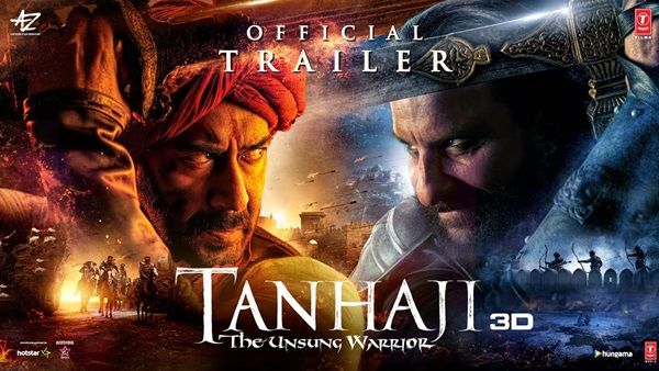 താനാജിയായി അജയ് ദേവ്ഗണ്‍! വില്ലനായി സെയ്ഫ് അലി ഖാനും, ബ്രഹ്മാണ്ഡ ചിത്രത്തിന്റെ ട്രെയിലര്‍