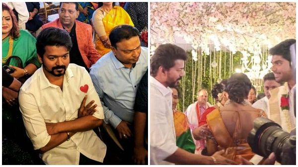 കറുത്ത പാന്റും വെളള ഷർട്ടും! വിവാഹ റിസപ്ഷനിൽ താരമായി ഇളയ ദളപതി