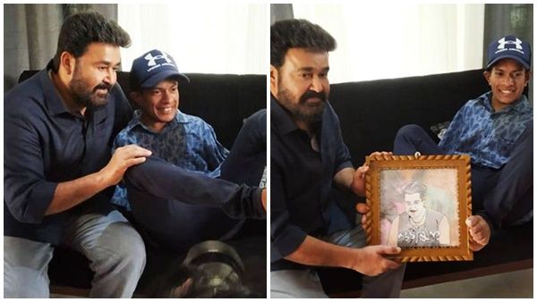 പ്രണവിനെ കാണാൻ മോഹൻലാൽ എത്തി, കാൽ കൊണ്ടൊരു സെൽഫിയും ഒരു സ്പെഷ്യൽ സമ്മാനവും...
