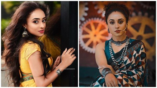 പേര്‍ളി മാണിയുടെ മുടി ഇത്രയും നീണ്ടതായിരുന്നോ? മഞ്ഞ സാരിയിൽ സുന്ദരിയായി നില്‍ക്കുന്ന നടിയുടെ ഫോട്ടോ