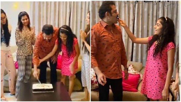 മക്കള്‍ക്കൊപ്പം പിറന്നാള്‍ കേക്ക് മുറിച്ച് കൃഷ്ണകുമാര്‍! വൈറല്‍ വീഡിയോ