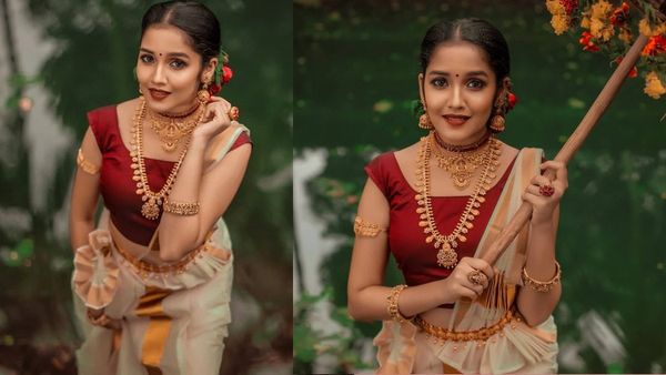 ആ കണ്ണും, ആ ചിരിയും ആടയാഭരണങ്ങളും; അനിഘയില്‍ നിന്ന് കണ്ണെടുക്കാന്‍ തോന്നുന്നില്ല