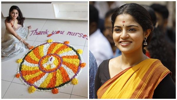 നഴ്‌സുമാര്‍ക്ക് ആദരവുമായി നടി നിഖില വിമല്‍! വൈറലായി നടിയുടെ ഓണപ്പൂക്കളം