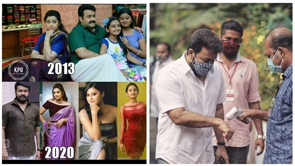 മുണ്ടിൽ ഗംഭീര ലുക്കിൽ മോഹൻലാൽ, ഗ്ലാമറസ് ഗെറ്റപ്പിൽ മീനയും എസ്തറും ആൻസിബയും....