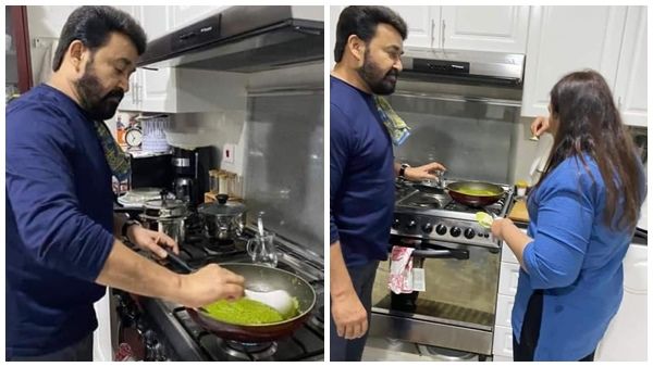 ഭാര്യ സുചിത്ര രുചിച്ച് നോക്കി ഒക്കെ പറഞ്ഞു, മോഹന്‍ലാലിന്റെ പാചക പരീക്ഷണം; ചിത്രങ്ങള്‍ വൈറല്‍