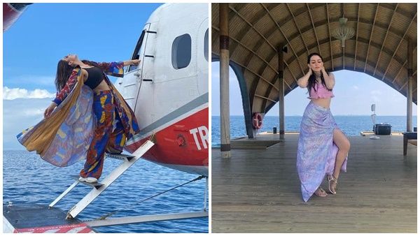 വിമാനത്തിൽ തൂങ്ങി നിന്ന് കടൽ കാഴ്ച കണ്ട് ഹൻസിക, നടിയുടെ ചിത്രം വൈറലാകുന്നു...