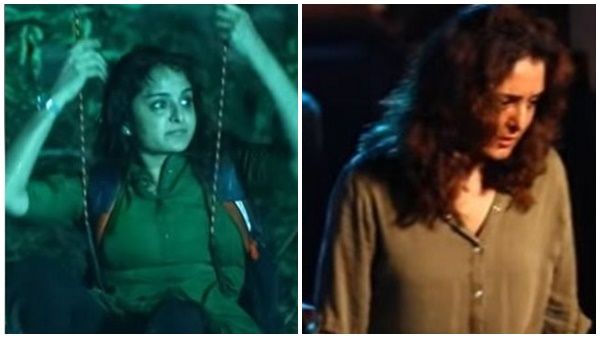 രണ്ട് ചങ്ങലകളിൽ തൂങ്ങി മുകളിലേക്ക് പൊങ്ങി മലക്കം മറിഞ്ഞ് മഞ്ജു വാര്യർ, വീഡിയോ പുറത്ത്