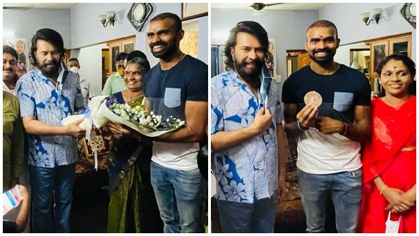 ഒളിമ്പിക് മെഡല്‍ വാങ്ങിച്ചപ്പോള്‍ പോലും കൈ വിറച്ചിട്ടില്ല; ശ്രീജേഷിനെ നേരിട്ടെത്തി അഭിനന്ദിച്ച് മമ്മൂട്ടി