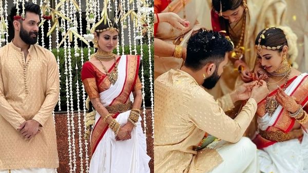 'സൂരജിന്റെ കൈ പിടിച്ച് മലയാളത്തിന്റെ മരുമകളായി മൗനി റോയ്'; വൈറലായി കേരള സ്റ്റൈൽ വിവാഹം