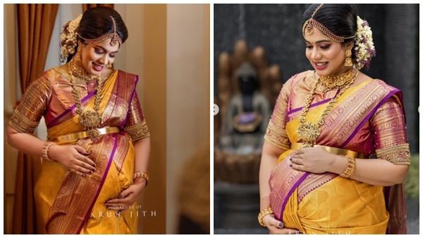 അമ്മയാവാന്‍ പോവുന്നത് കൊണ്ട് ഇത് സ്‌പെഷ്യലാണ്; പട്ട് സാരിയും മുല്ലപ്പൂവമൊക്കെ ചൂടി നിറവയറില്‍ ആതിര മാധവ്