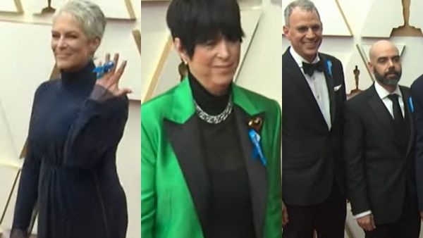 'അഭയാർഥികൾക്കൊപ്പം'; നീല റിബൺ ധരിച്ച് യുക്രൈന് പിന്തുണയുമായി ഓസ്‌കർ വേദിയിൽ താരങ്ങൾ