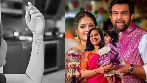 'എന്നും എന്റേത്'; ചീരുവിന്റെയും രായന്റെയും പേരുകൾ ടാറ്റൂ ചെയ്ത് മേഘ്ന രാജ്, ചിത്രങ്ങൾ വൈറൽ