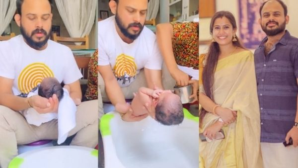 'അവന് ഒരു പ്രശ്നവുമില്ല, അച്ഛന്റെ കൈയ്യിലല്ലേ, പുതിയ പാഠങ്ങൾ പഠിക്കുന്നു'; കുഞ്ഞിനെ കുളിപ്പിച്ച് വിജയ് മാധവ്!