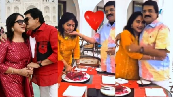 'എന്റെ എല്ലാമെല്ലാമായവൾ‌...', താജ്മഹലിനെ സാക്ഷിയാക്കി ലേഖയ്ക്ക് എംജിയുടെ ചുംബനം, പിറന്നാൾ ആഘോഷം വൈറൽ!