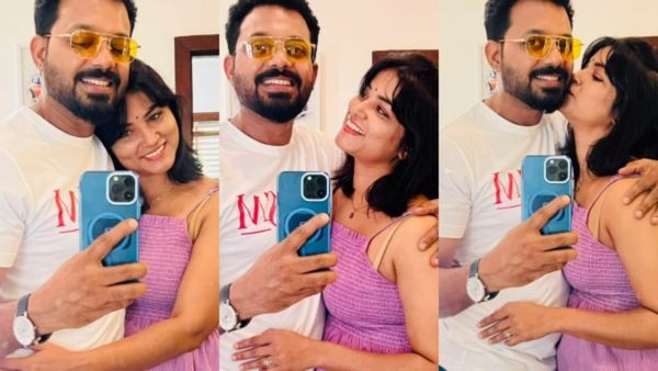 'ചുംബിക്കും മുമ്പ് നീ എന്നെ നോക്കുന്ന രീതി ഞാൻ ഇഷ്ടപ്പെടുന്നു'; അമേയയെ മാറോടണച്ച് ജിഷിൻ, വൈറലായി ഫോട്ടോ
