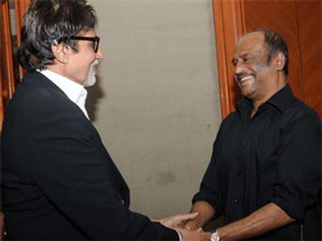 சென்னையில் அமிதாப்பைச் சந்தித்து உடல் நலம் விசாரித்தார் ரஜினி!