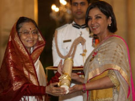 தர்மேந்திரா, ஷபனா ஆஸ்மி உள்பட 51 பேருக்கு பத்ம விருதுகள்- வழங்கினார் பிரதிபா!