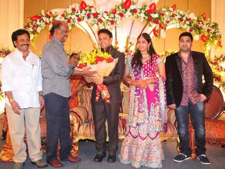 ஜோதி கிருஷ்ணா திருமண வரவேற்பு... ரஜினி நேரில் வாழ்த்து