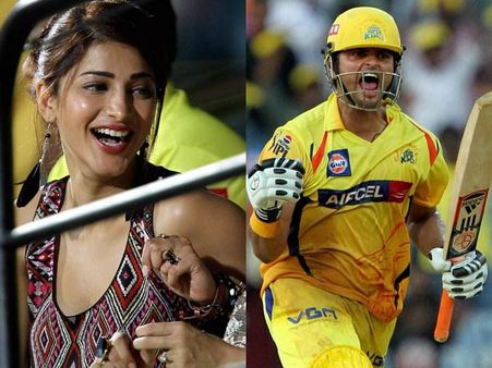 கிரிக்கெட் வீரர் ரெய்னாவுடன் நெருக்கமான ஸ்ருதிஹாஸன்?