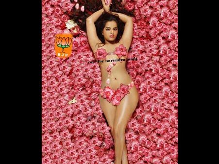 மோடிக்கு ஆதரவாக நிர்வாண போஸ்: கிராஷ் ஆன நடிகையின் வெப்சைட்