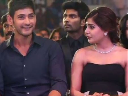 பிலிம்ஃபேர் விருது விழாவில் முத்தமிட்டு ராசியான துருவங்கள் மகேஷ் பாபு, சமந்தா