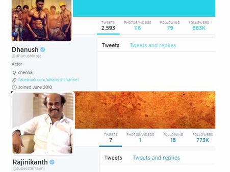 ட்விட்டரில் மாமனார் ரஜினியை மிஞ்சிய தனுஷ் (அஞ்சு வருஷ கேப் இருந்தாலும்)!