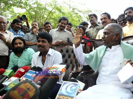 தாரை தப்பட்டை... படப்பிடிப்பை நேரில் பார்த்தார் இளையராஜா!