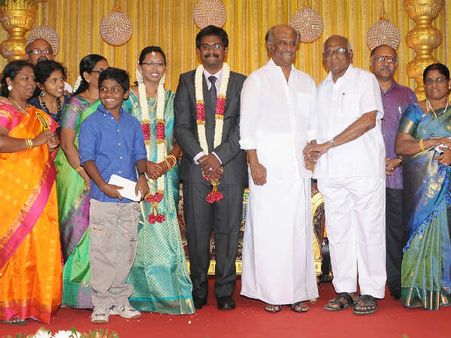 எஸ்பி முத்துராமன் இல்ல திருமண விழாவில் கருணாநிதி, ரஜினி