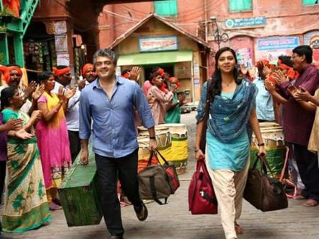 பெட்டு, படுக்கையோடு எங்கப்பா கிளம்பிட்டாங்க அஜீத்தும், லட்சுமி மேனனும்...?