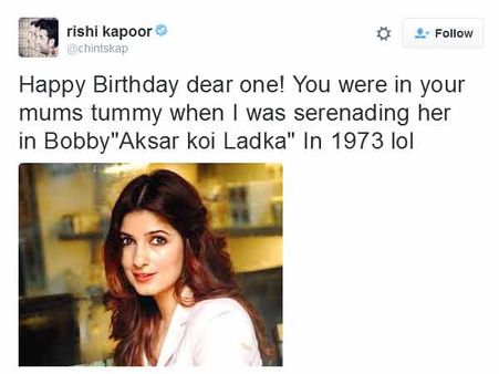 நான் உன் அம்மாவுடன் டூயட் பாடினப்போ, நீ அவங்க வயித்துலே இருந்தே.. இது என்ன மாதிரியான வாழ்த்தோ!