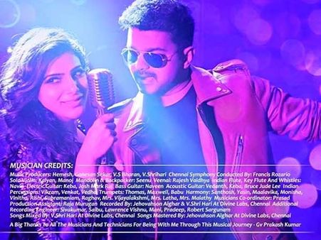 தெறி... மொத்தம் ஏழு ட்ராக்... இதோ லிஸ்ட்!