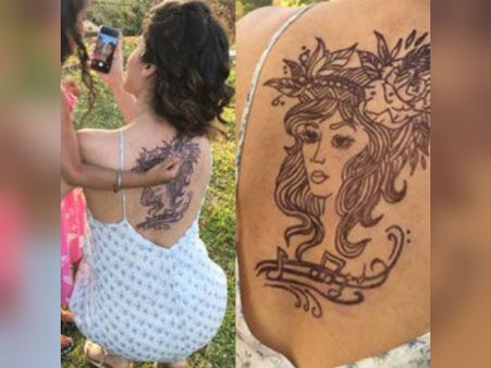 முதுகு முழுக்க டாட்டூ போட்ட டாப்ஸி... உண்மையா? பொய்யா?