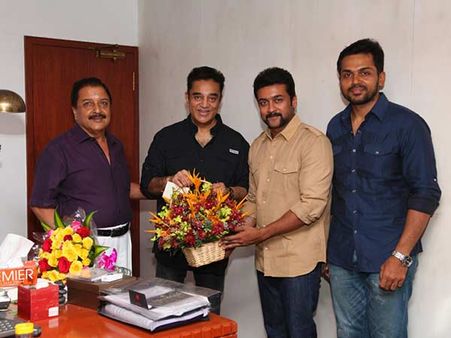 கங்கிராட்ஸ் சார்: செவாலியே கமலை நேரில் சந்தித்து வாழ்த்திய சிங்கம், சிறுத்தை, சண்டைக்கோழி