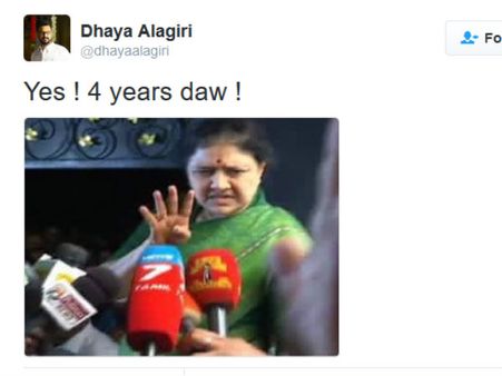 சசிகலாவுக்கு சிறை: கடவுள் இருக்கான் குமாரு- ட்வீட்டும் கோலிவுட்