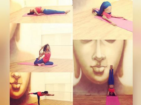 இந்த நடிகை வளைந்து, நெளிந்து எப்படி யோகா செய்கிறார் பாருங்க!