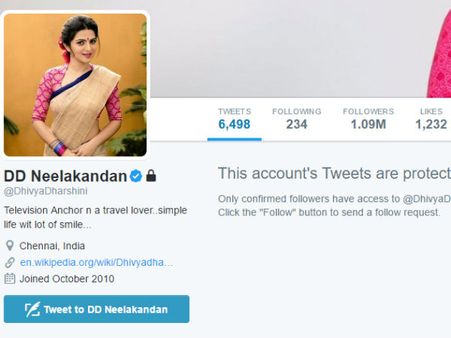 பாடகி சுசித்ராவை அடுத்து ட்விட்டர் கணக்கிற்கு பூட்டு போட்ட டிடி