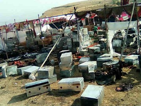 தீபிகா பட செட்டை தீ வைத்து எரித்த கும்பல்: காஸ்ட்லி உபகரணங்கள் எரிந்து நாசம்