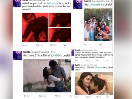 தனுஷ், டிடி, ஹன்சிகா, அனிருத்தின் கசமுசா போட்டோக்களை வெளியிட்ட பாடகி சுசித்ரா