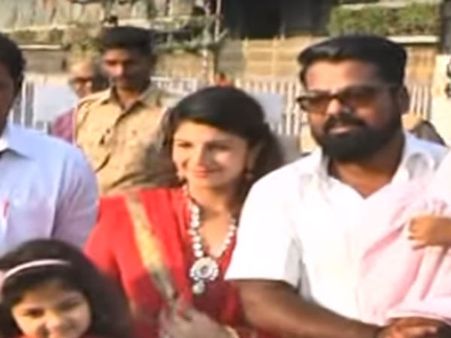 கணவருடன் சேர்ந்தவுடன் முதல் வேலையாக திருப்பதி கோவிலுக்கு சென்ற ரம்பா