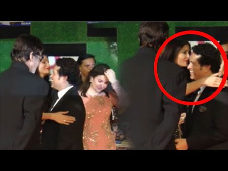 சச்சினை கட்டிப்பிடித்த ஐஸ்வர்யா ராய்: கடுப்பான கணவர் அபிஷேக் பச்சன்