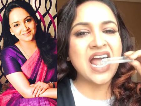 கண்ணாடி துண்டை சாக்லேட் போல சாப்பிடும் தனுஷ் பட நடிகை: வைரலான வீடியோ