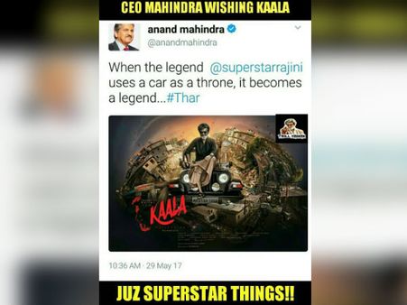 'ரஜினி உட்கார்ந்ததால் எங்க ஜீப்பும் லெஜன்ட் ஆகிடுச்சி'... மகிந்திரா சிஇஓ ஆனந்த் மகிழ்ச்சி!