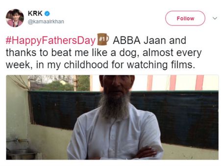 என்னை நாய் போன்று அடித்ததற்கு நன்றி அப்பா: இப்படியும் தந்தையர் தின வாழ்த்து சொன்ன பிரபலம்