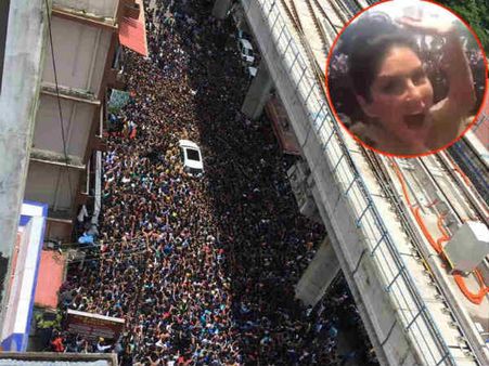 சன்னி லியோன் 'தரிசனம்'... திக்கு முக்காடிய கொச்சின்!