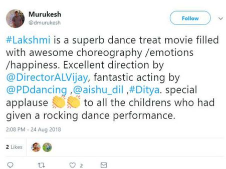 பிரபுதேவாவின் லக்ஷ்மி ஜெயித்தாரா, இல்லையா?: ட்விட்டர் விமர்சனம் #Lakshmi