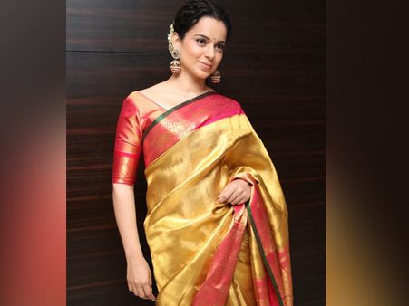 பட்டுப் புடவையில் வந்து அனைவரையும் கவர்ந்த நடிகை கங்கனா ரனாவத்!